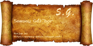 Semsey Gábor névjegykártya